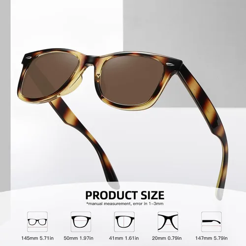 Vista 90 de MEETSUN Polarized Sunglasses for Women Men Classic Retro Square Frame Driving Sun Glasses UV Protection