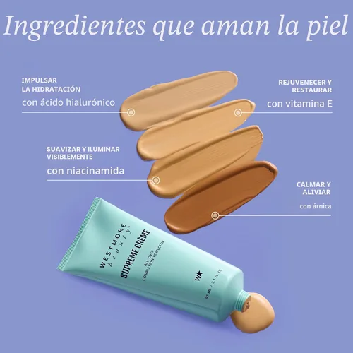 Vista 4 de Westmore Beauty Supreme Creme All-Over Complexion Perfector – Base CC Cream Foundation de larga duración - Impermeable y resistente a