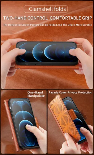 Vista 6 de Funda compatible con Xiaomi Poco X3 GT, tarjetero, compatible con Redmi Note 10 Pro (China) 5G de piel sintética con cierre magnético, color marrón