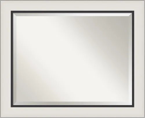 Vista 16 de Amanti Art - Espejo de baño plateado para sobre lavabo, espejo rectangular de níquel cepillado de 33x43, marco moderno extragrande, se cuelga