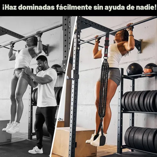Vista 9 de Pull Up Assistance Bands Set, 300 lbs Max Heavy Duty Resistance Bands with Adjustable Strap, Non-Slip Handle & Door Anchor, Full Body Strength Negro