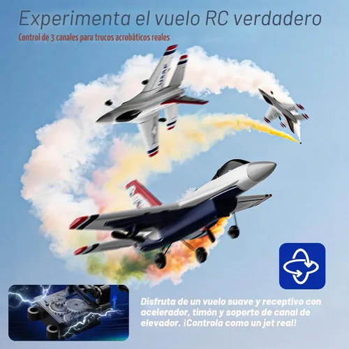 Vista 4 de DEERC F16 Thunderbirds RC Plane,3CH Remote Control Airplane Fighter Toys