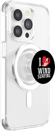 Vista 3 de Windsurfing Love Windsurf Surfing Windsurfer PopSockets MagSafe PopGrip for iPhone