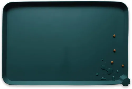 Vista 19 de Hoki Found - Bandeja de silicona para comederos de perros y gatos, tapetes impermeables para comida y agua, color caramelo