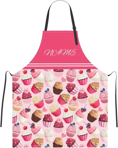 Vista 18 de Delantal personalizado para hombres y mujeres, delantal ajustable unisex con bolsillos, delantales personalizados para cocinero y chef