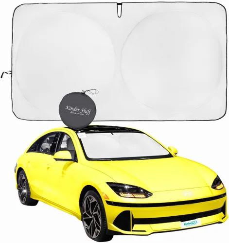 Vista 15 de Parasol para parabrisas BMW X2 (2018-2023), certificado 99.87% UVB y 99% de protección solar UVA. Cubierta opaca de doble capa galardonada, parasol