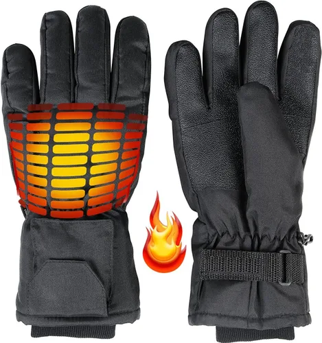 Vista 5 de Guantes cálidos con calefacción para hombres y mujeres, un tamaño para adultos, térmicos, eléctricos, a pilas, guantes de calentamiento perfectos