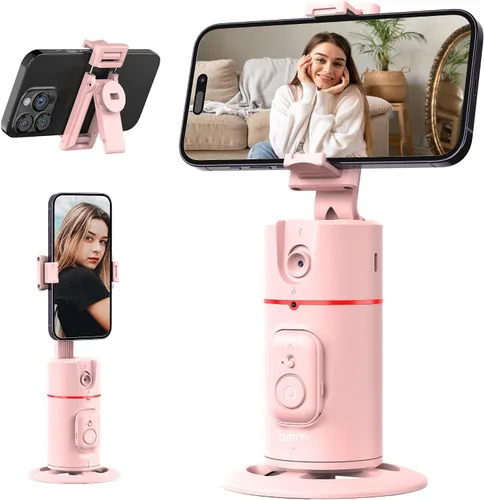 Vista 10 de Trípode de seguimiento facial automático, sin aplicación, soporte inteligente para teléfono con control remoto, rotación de 360°, soporte para Negro