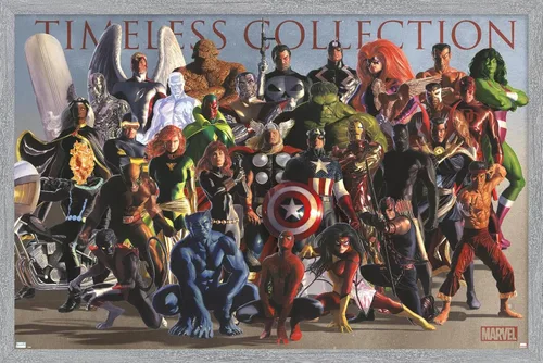 Vista 16 de Marvel Comics Group - Póster de pared, 22.4 pulgadas de largo x 14.7 W, versión enmarcada de madera de granero