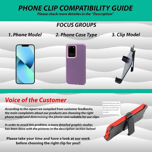 Vista 2 de Paquete de 2 fundas de repuesto para Samsung Galaxy Note 8 OtterBox Defender Series Clip para cinturón (funda no incluida)