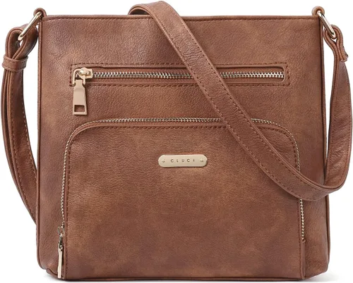 Vista 9 de CLUCI Bolso cruzado para mujer, con múltiples bolsillos, de piel vegana, bolso de hombro pequeño, bolso de hombro para verano, viaje, diseñador
