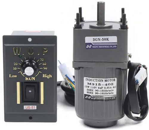 Vista 13 de Motor de engranajes eléctrico 110V 250W 10K Monofásico de alto par motor reductor de engranajes de CA 0-135 RPM Controlador de velocidad variable