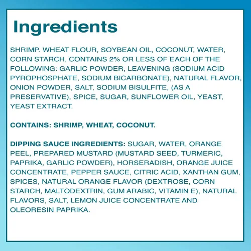 Vista 8 de SeaPak Camarones de coco, camarones congelados con empanado de coco crujiente, incluye salsa de mermelada de naranja, 10 onzas