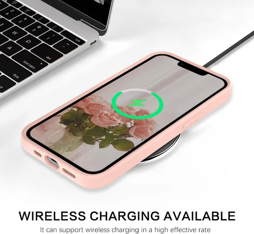 Vista 5 de VENINGO Funda para iPhone 13, delgada de silicona líquida suave, goma de gel suave, forro de microfibra ligera, a prueba de golpes, antiarañazos