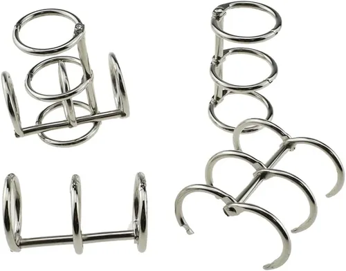 Vista 9 de HAHIYO 5 piezas de oro de 0.787 in de diámetro interior de metal de 3 anillos sueltos de hojas sueltas para libros, anillos de acero inoxidable