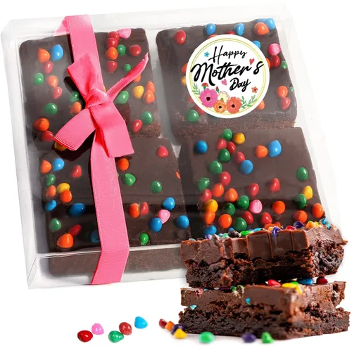 Vista 18 de Cesta de regalo de galletas de brownies de Pascua, regalo de comida de chocolate envuelta individualmente para hombres, mujeres y niños, paquete