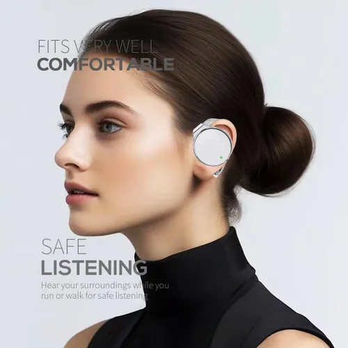 Vista 6 de Auriculares de oreja abierta inalámbricos 52 horas V5.4 sobre ganchos para Blanco