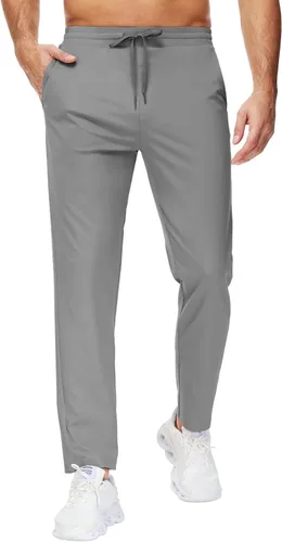Vista 10 de Pantalones deportivos altos para hombre con entrepierna de 29/34/36 pulgadas con bolsillos con cremallera, pantalones deportivos para correr