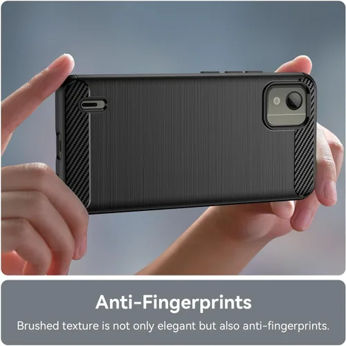 Vista 5 de Funda para Nokia C110, Nokia C110 con protectores de pantalla HD, fibra de carbono a prueba de golpes, resistente protección de poliuretano