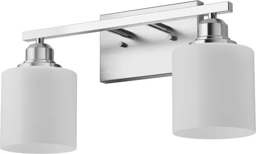 Vista 8 de Accesorios de iluminación de baño Sailstar de 2 luces, accesorios de iluminación de tocador de níquel cepillado, lámpara de tocador moderna