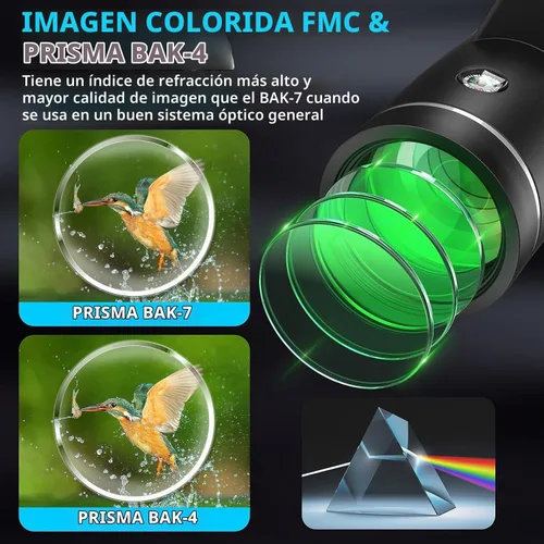 Vista 8 de Telescopio monocular de 40 x 60 con adaptador para teléfono inteligente y estuche para telescopio, monocular de alta potencia, monocular compacto
