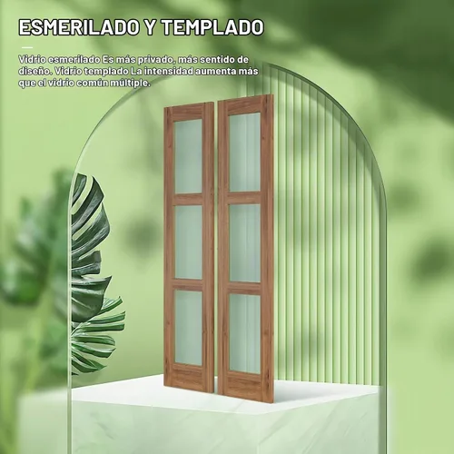 Vista 3 de FREDBECK Puertas de granero dobles de 18 x 84 pulgadas de vidrio esmerilado