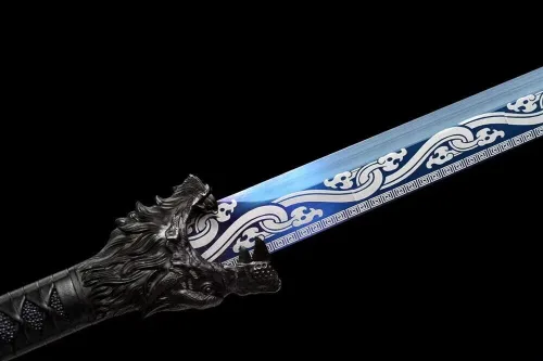 Vista 7 de ZPGP - Espada china Kungfu de hoja afilada, dragones de espada ancha azul