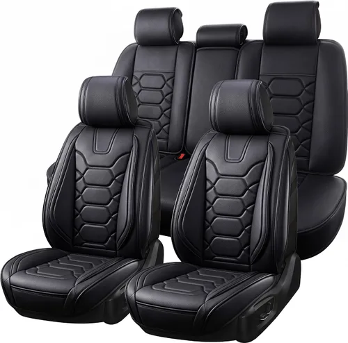 Vista 11 de OASIS AUTO Fundas para Asientos Delanteros de Automóvil, Fundas de Asiento Impermeables de Cuero Sintético para Automóviles Ajuste Universal
