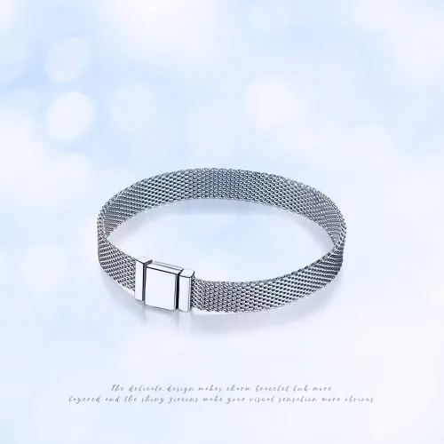 Vista 7 de KUNSIR Pulsera de joyería con dijes de clip de reflejos pulsera de joyería de plata de ley 925 regalo para mujer