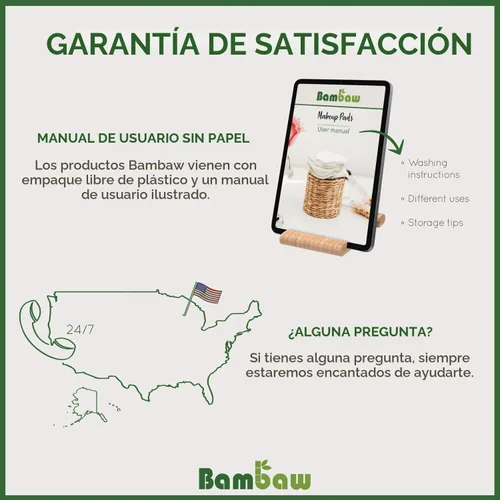 Vista 6 de Bambaw Redondas de algodón reutilizables para cara, 16 rondas con 1 bolsa para lavandería y almacenamiento, almohadillas de algodón reutilizables 16