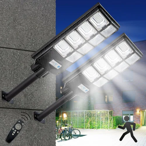 Vista 10 de Farolas solares para exteriores, IP67 impermeable, con sensor de movimiento, control remoto y automático del atardecer al amanecer, LED brillante