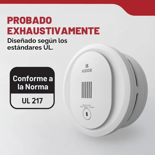 Vista 5 de Kidde Detector de humo, compacto de 4 pulgadas, funciona con pilas AA, 10SDR