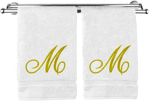 Vista 223 de Toalla de mano con monograma, regalo personalizado, 16 x 30 pulgadas, extra absorbente, 100% algodón turco, acabado de rizo suave, para baño, cocina