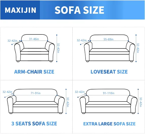 Vista 6 de MAXIJIN Funda elástica para silla con brazos, 1 pieza para sofá o silla de estar, funda antideslizante (31-46 pulgadas), protector de muebles que se