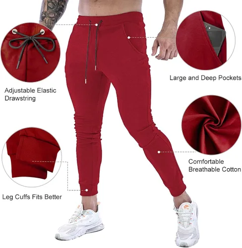 Vista 5 de Wangdo Pantalones deportivos ajustados para hombre pantalones de entrenamiento para gimnasio pantalones deportivos cónicos pantalones deportivos