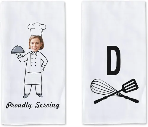 Vista 23 de Toalla de cocina personalizada para BBQ Kings – Divertido juego de toallas de cocina. 100% algodón hilado en anillo puro, toallas de cocina súper