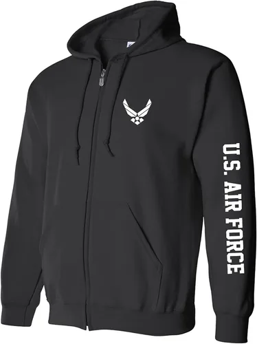 Vista 8 de zerogravitee Sudadera con capucha y cremallera completa de la Fuerza Aérea de marino