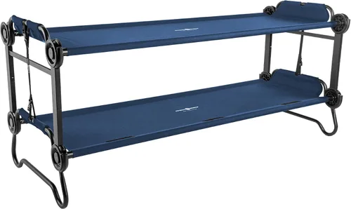 Vista 12 de Disc-O-Bed Gran banco convertible para exterior de 2 personas y cuna de camping doble para adultos, sistema de literas portátil, negro