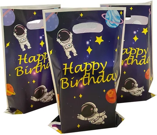Vista 3 de 30 bolsas de golosinas para el espacio exterior, bolsas de dulces con temática espacial para suministros de fiesta de cumpleaños de niños
