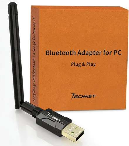 Vista 11 de Adaptador USB Bluetooth 5.1 para PC de escritorio: dongle inalámbrico de largo alcance de 300 pies con antena de 5dBi Plug & Play para portátil Negro