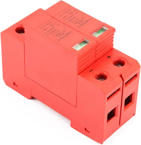 Vista 3 de DC 1000V 2P House Protector 10-20KA Dispositivo de pararrayos de bajo voltaje Dispositivo de protección de riel DIN ignífugo para protección contra