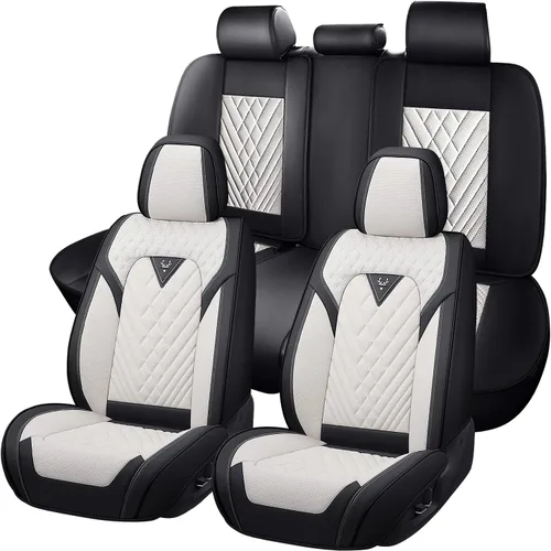 Vista 18 de Fundas de Asiento de Coche para Nissan Murano 2003-2026, Funda de Asiento Completa de Piel Nappa Impermeable, Protector de Asiento Automotriz Gris