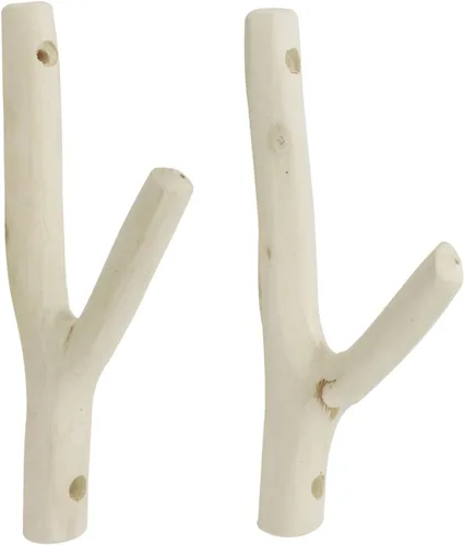 Vista 13 de 4 ganchos de pared de madera real con ramas de árbol de granja, rústico decorativo de madera con tronco de corteza de grosor de 0.8 in a 1.2 in