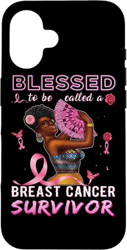 Vista 31 de iPhone 13 Pro Max Camisas afroamericanas contra el cáncer de mama para mujeres Blessed Survivor Case