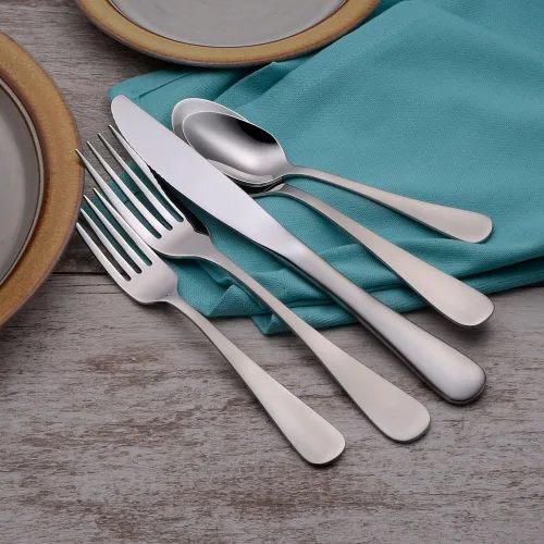 Vista 8 de Liberty Tabletop Satin Annapolis - Juego de cubiertos de 45 piezas para 8, fabricado en Estados Unidos