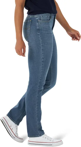 Vista 3 de Lee Pantalones de mezclilla Petite Ultra Lux de tiro medio y pierna recta para mujer