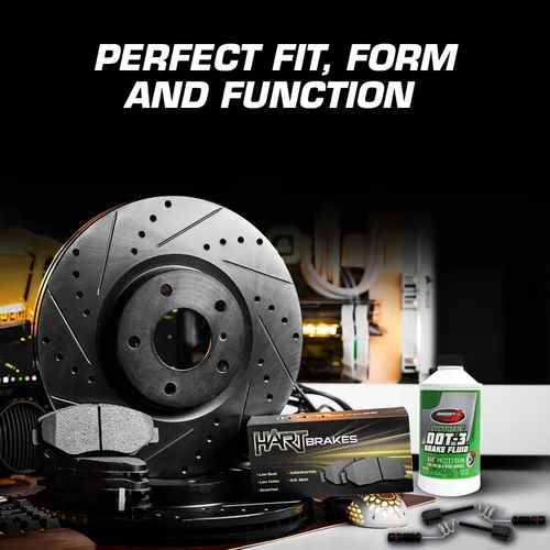 Vista 6 de Hart Brakes Kit de frenos y rotores delanteros Pastillas de freno delanteras Rotores y pastillas de freno Pastillas y rotores de freno