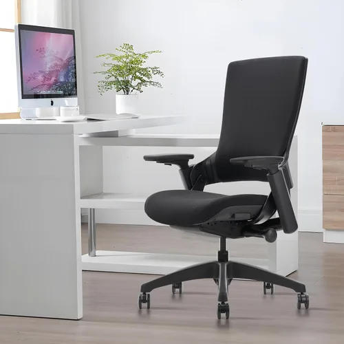 Vista 8 de CLATINA - Silla ejecutiva ergonómica giratoria, con reposabrazos 3D de altura ajustable y respaldo lumbar, tapizada, ideal para hacer trabajos