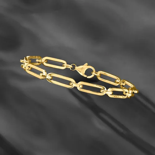 Vista 3 de Ross-Simons Italian 14kt Yellow Gold Paper Clip Link Bracelet