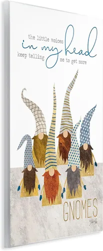 Vista 2 de Stupell Industries Voices Inside My Head Home Gardener Gnome, diseño de Marla Rae Art, 10 x 15, placa de pared